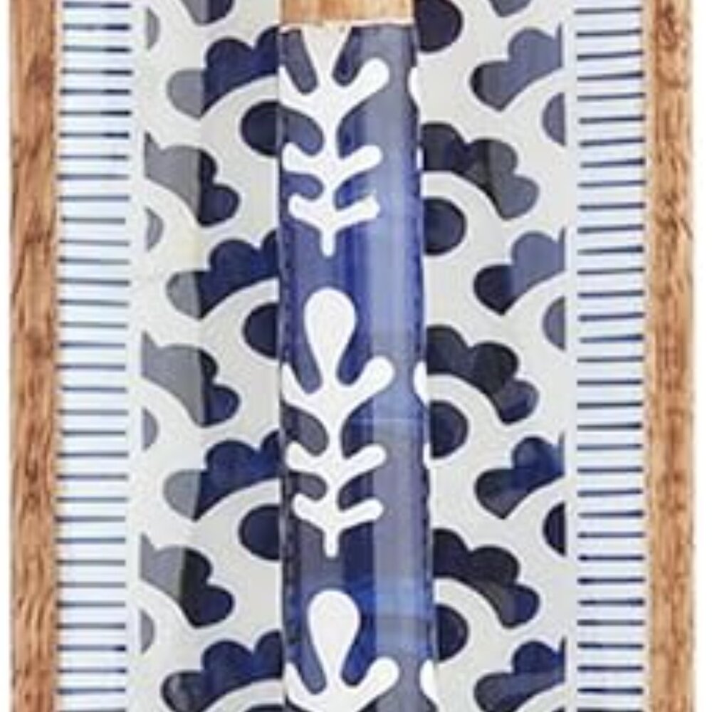 Mud Pie Blue Indigo Spoon Rest With Wooden Mango Spoon 2 Piece Set - Picture 4 of 4